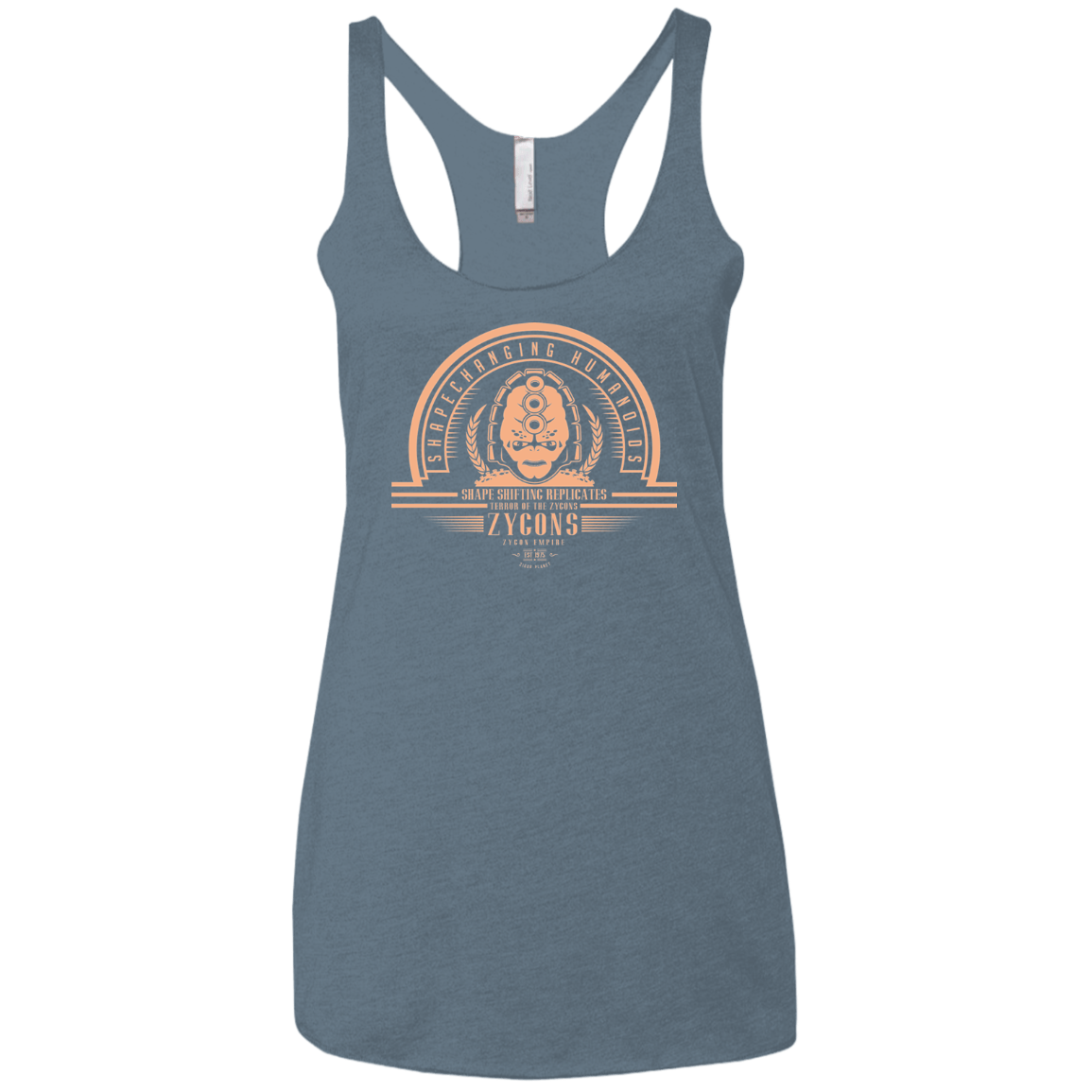 T-Shirts Indigo / X-Small Who Villains Zygons Women's Triblend Racerback Tank