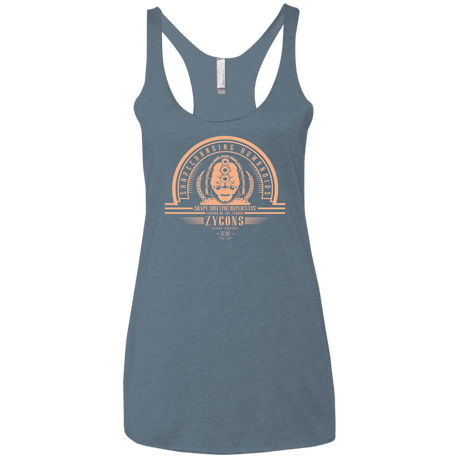 T-Shirts Indigo / X-Small Who Villains Zygons Women's Triblend Racerback Tank