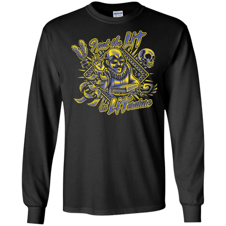 T-Shirts Black / S William Shakespeare Lit in Literature Men's Long Sleeve T-Shirt