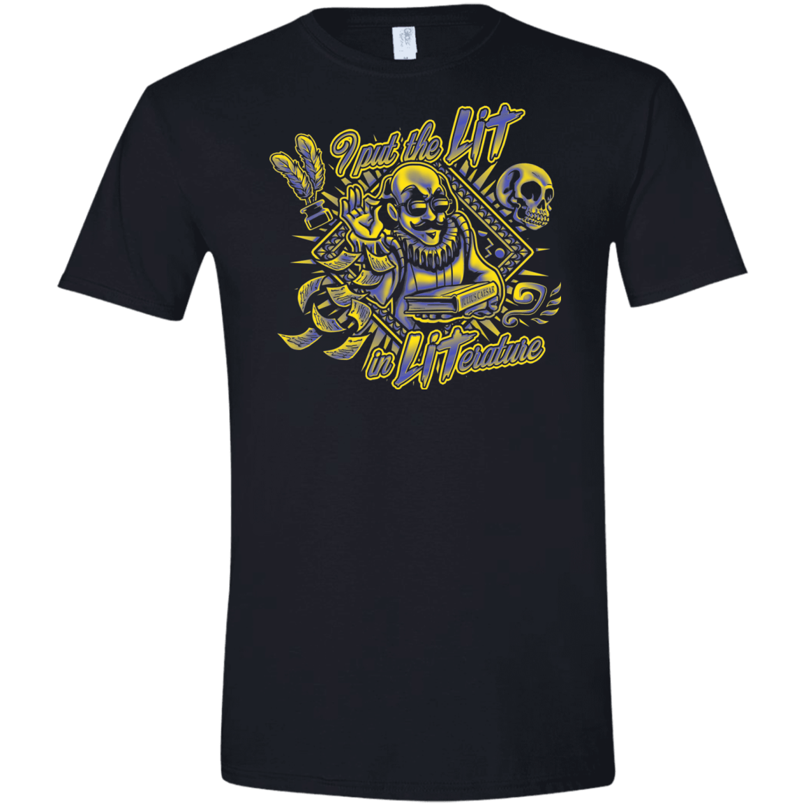 T-Shirts Black / X-Small William Shakespeare Lit in Literature Men's Semi-Fitted Softstyle