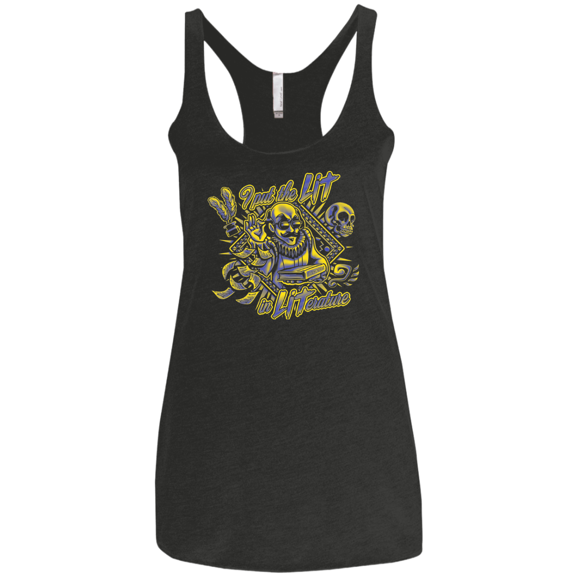 T-Shirts Vintage Black / X-Small William Shakespeare Lit in Literature Women's Triblend Racerback Tank