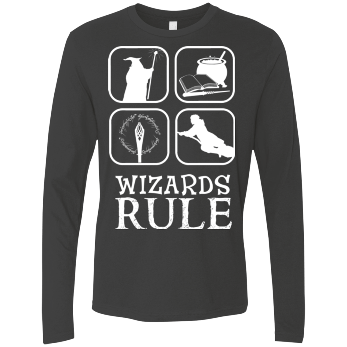 T-Shirts Heavy Metal / Small Wizards Rule Men's Premium Long Sleeve