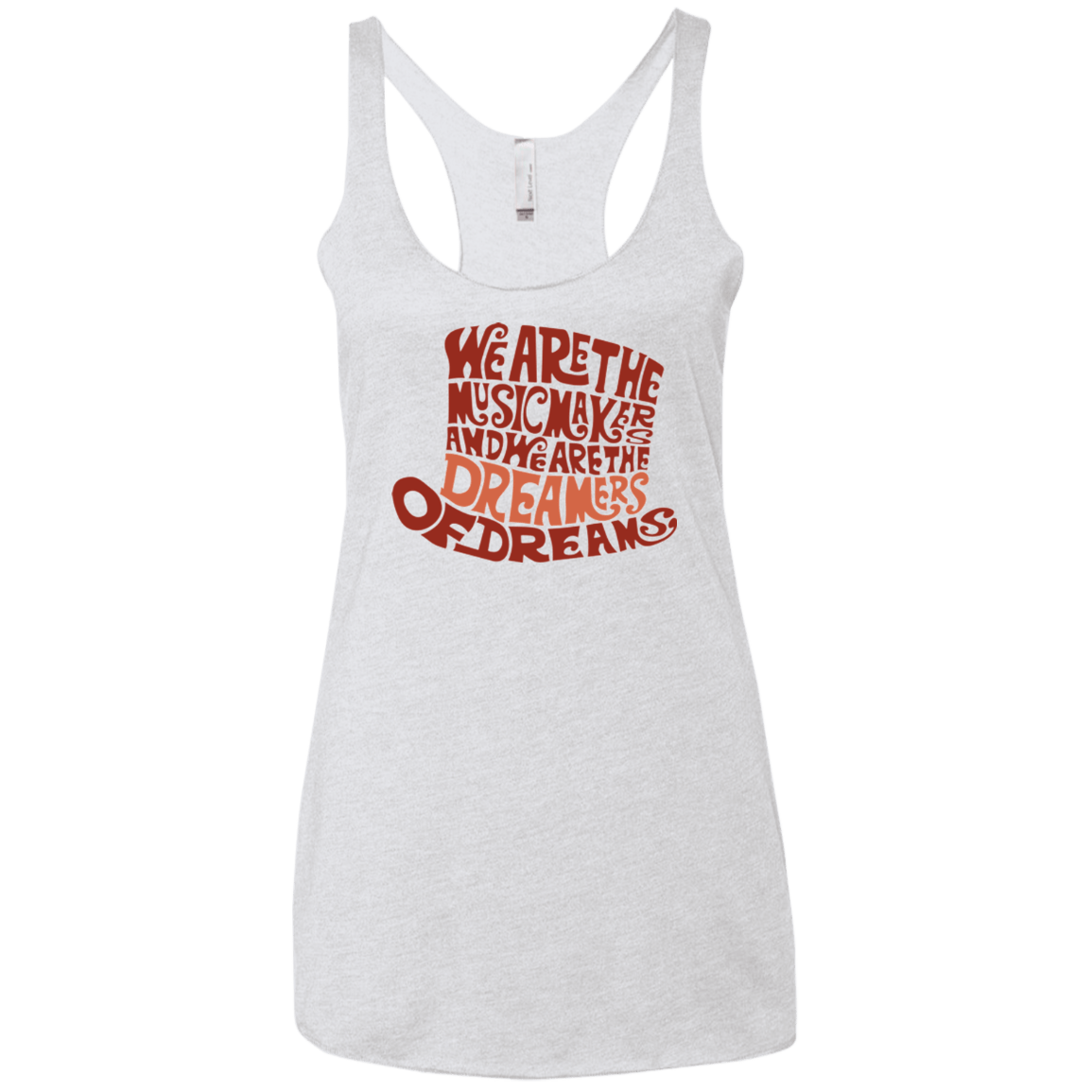 T-Shirts Heather White / X-Small Wonka Brown Women's Triblend Racerback Tank