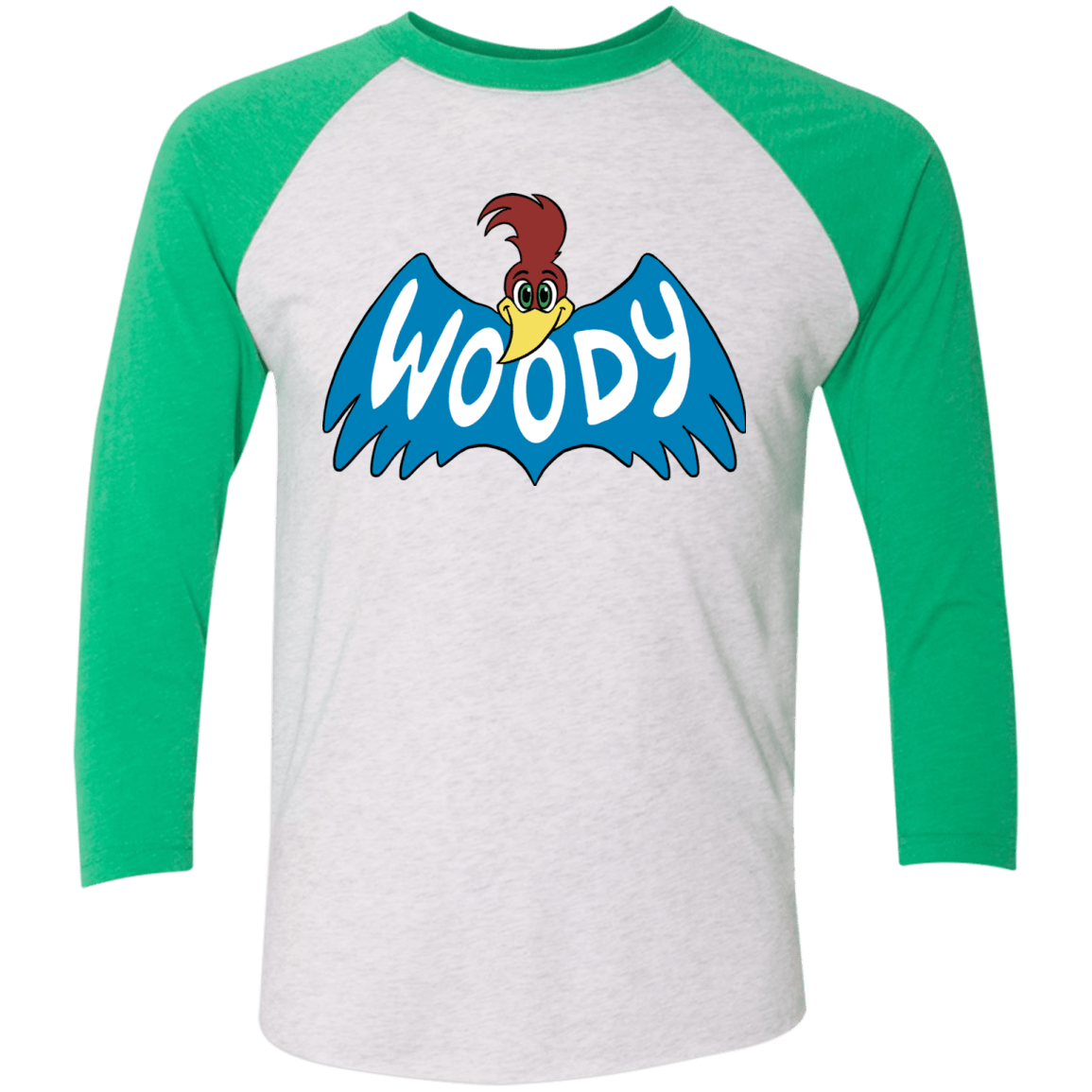 T-Shirts Heather White/Envy / X-Small Woodpecker Men's Triblend 3/4 Sleeve