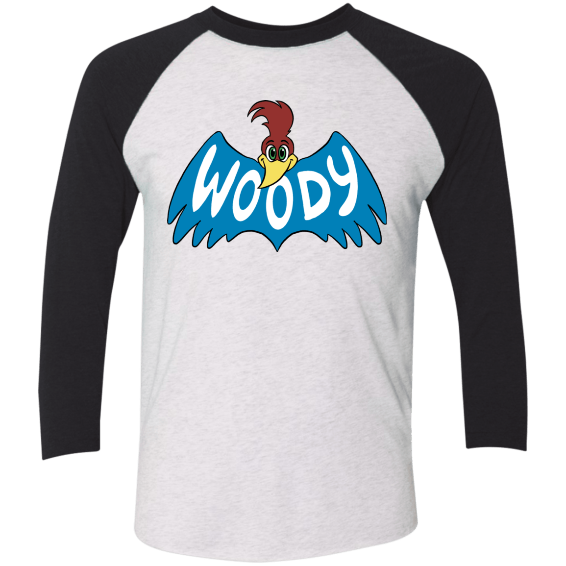 T-Shirts Heather White/Vintage Black / X-Small Woodpecker Men's Triblend 3/4 Sleeve