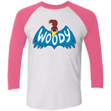 T-Shirts Heather White/Vintage Pink / X-Small Woodpecker Men's Triblend 3/4 Sleeve