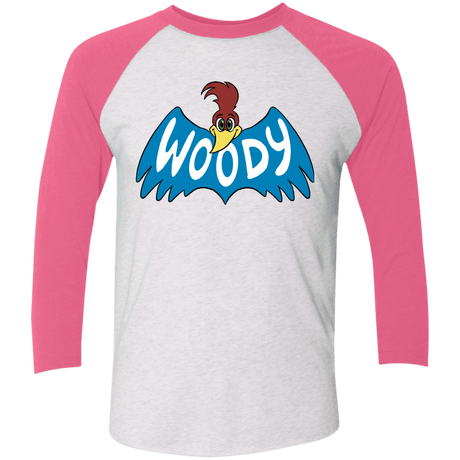 T-Shirts Heather White/Vintage Pink / X-Small Woodpecker Men's Triblend 3/4 Sleeve