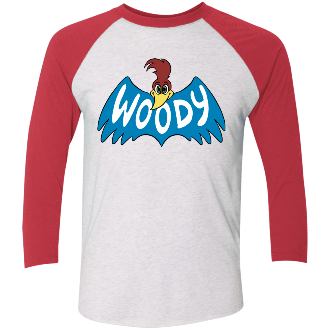 T-Shirts Heather White/Vintage Red / X-Small Woodpecker Men's Triblend 3/4 Sleeve