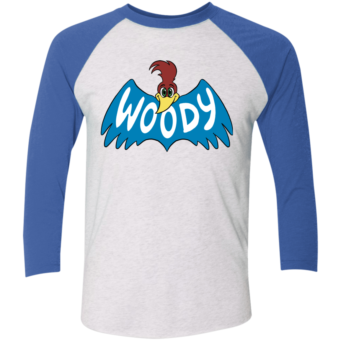 T-Shirts Heather White/Vintage Royal / X-Small Woodpecker Men's Triblend 3/4 Sleeve