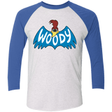 T-Shirts Heather White/Vintage Royal / X-Small Woodpecker Men's Triblend 3/4 Sleeve