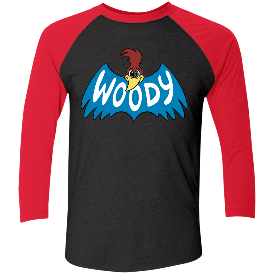 T-Shirts Vintage Black/Vintage Red / X-Small Woodpecker Men's Triblend 3/4 Sleeve