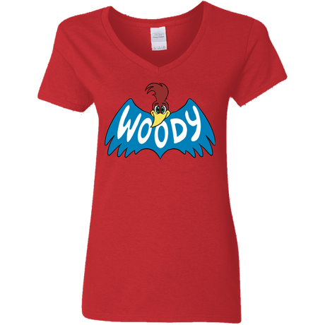 T-Shirts Red / S Woodpecker Women's V-Neck T-Shirt