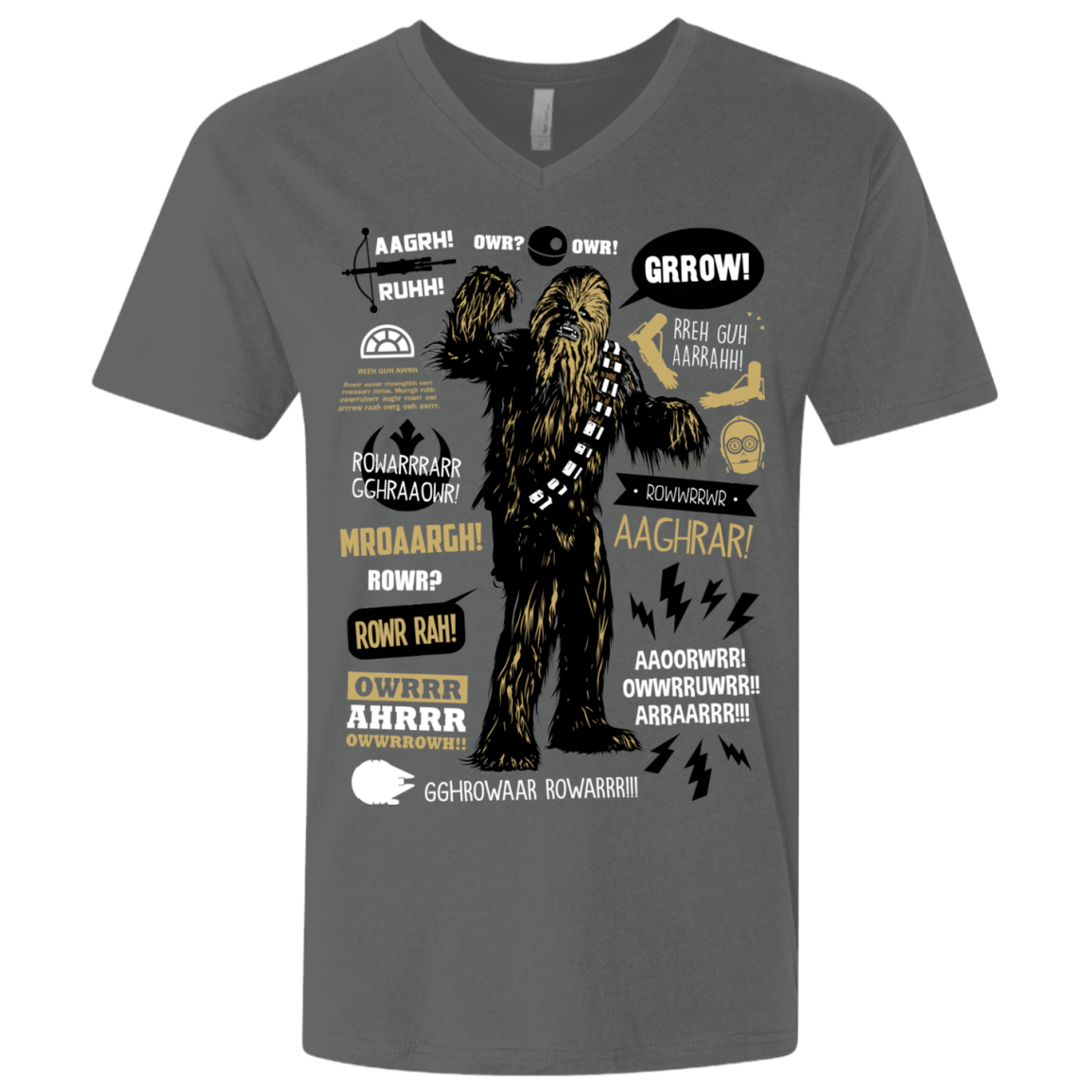 T-Shirts Heavy Metal / X-Small Wookie Famous Quotes Men's Premium V-Neck