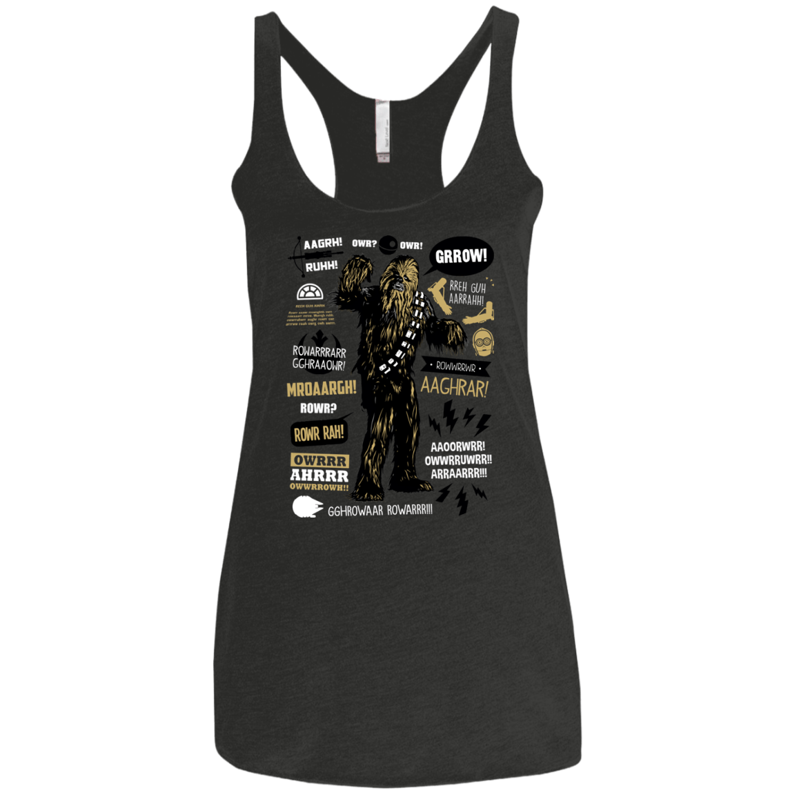 T-Shirts Vintage Black / X-Small Wookie Famous Quotes Women's Triblend Racerback Tank