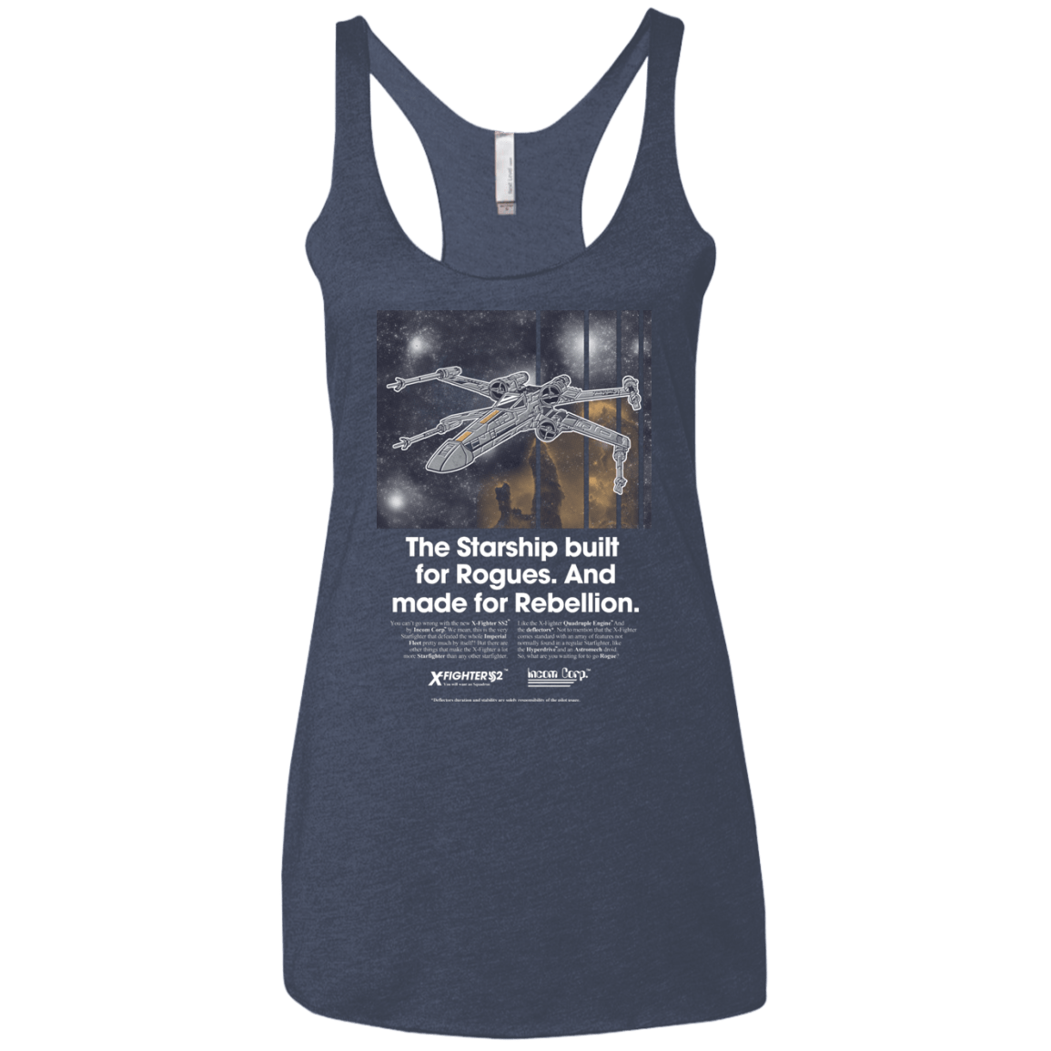 T-Shirts Vintage Navy / X-Small X-Fighter Women's Triblend Racerback Tank