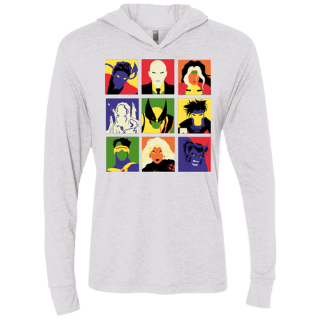 T-Shirts Heather White / X-Small X pop Triblend Long Sleeve Hoodie Tee