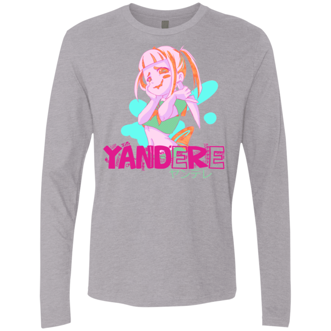 T-Shirts Heather Grey / Small Yandere Men's Premium Long Sleeve