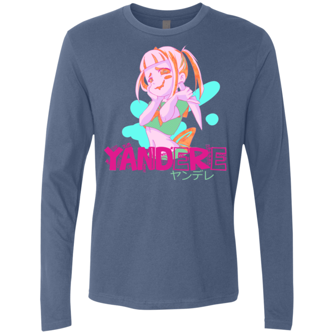 T-Shirts Indigo / Small Yandere Men's Premium Long Sleeve