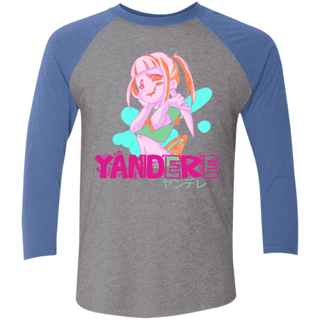 T-Shirts Premium Heather/ Vintage Royal / X-Small Yandere Triblend 3/4 Sleeve