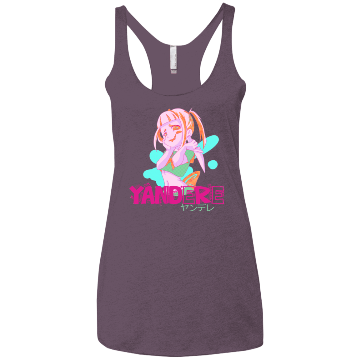 T-Shirts Vintage Purple / X-Small Yandere Women's Triblend Racerback Tank