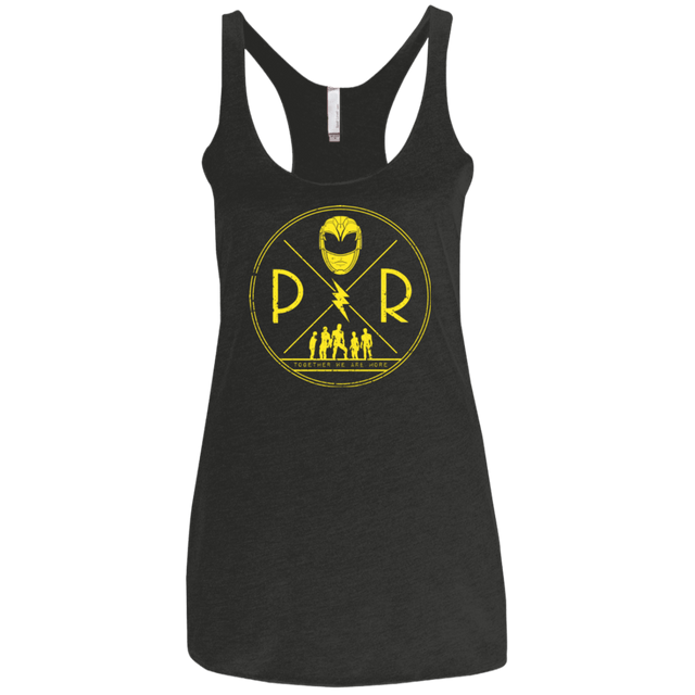 T-Shirts Vintage Black / X-Small Yellow Power Women's Triblend Racerback Tank