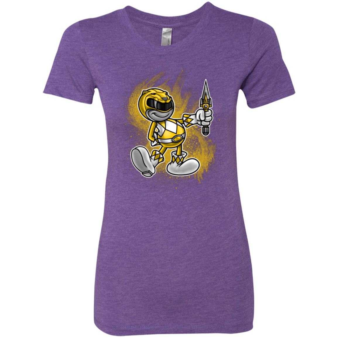 T-Shirts Purple Rush / Small Yellow Ranger Artwork Women's Triblend T-Shirt