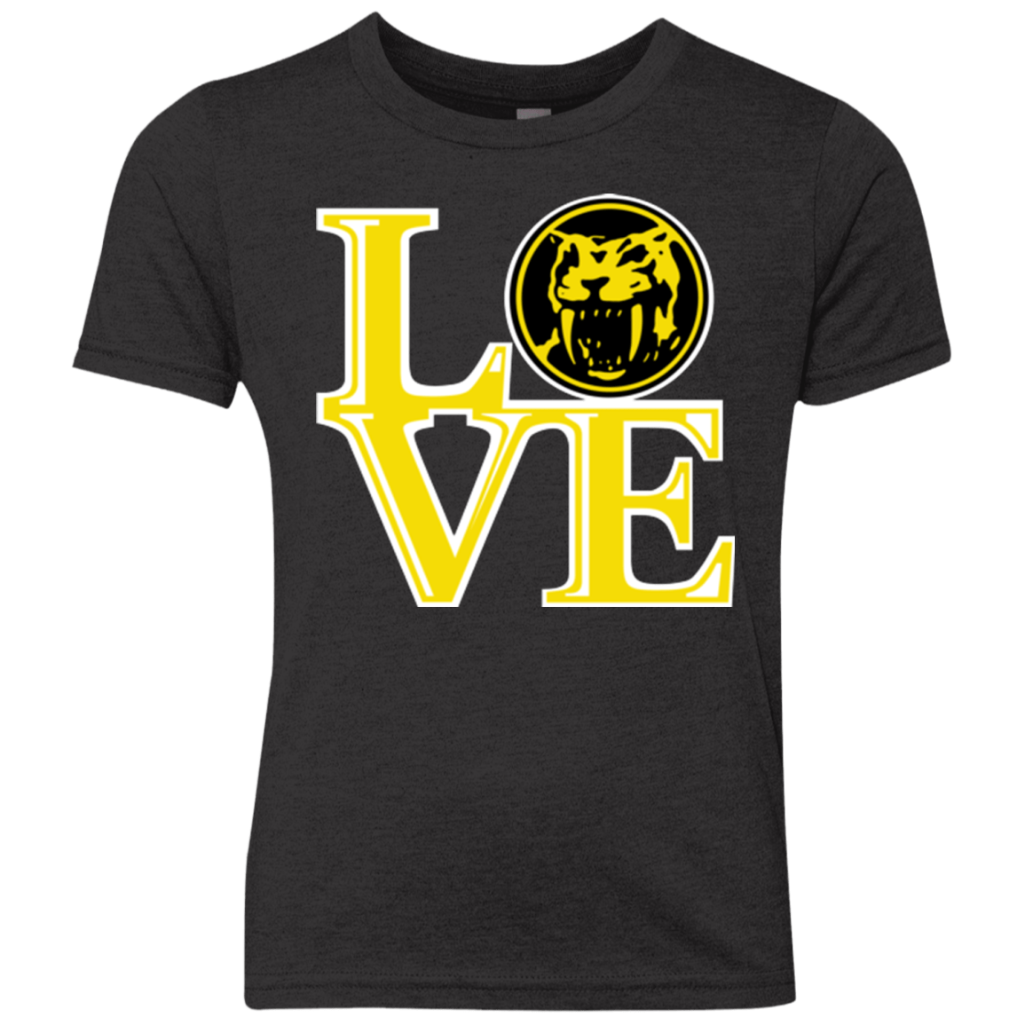T-Shirts Vintage Black / YXS Yellow Ranger LOVE Youth Triblend T-Shirt