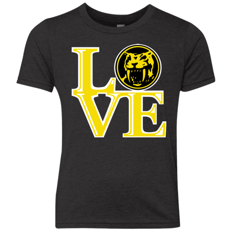 T-Shirts Vintage Black / YXS Yellow Ranger LOVE Youth Triblend T-Shirt