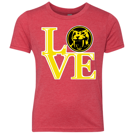 T-Shirts Vintage Red / YXS Yellow Ranger LOVE Youth Triblend T-Shirt