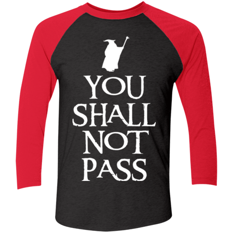 T-Shirts Vintage Black/Vintage Red / X-Small You shall not pass Men's Triblend 3/4 Sleeve