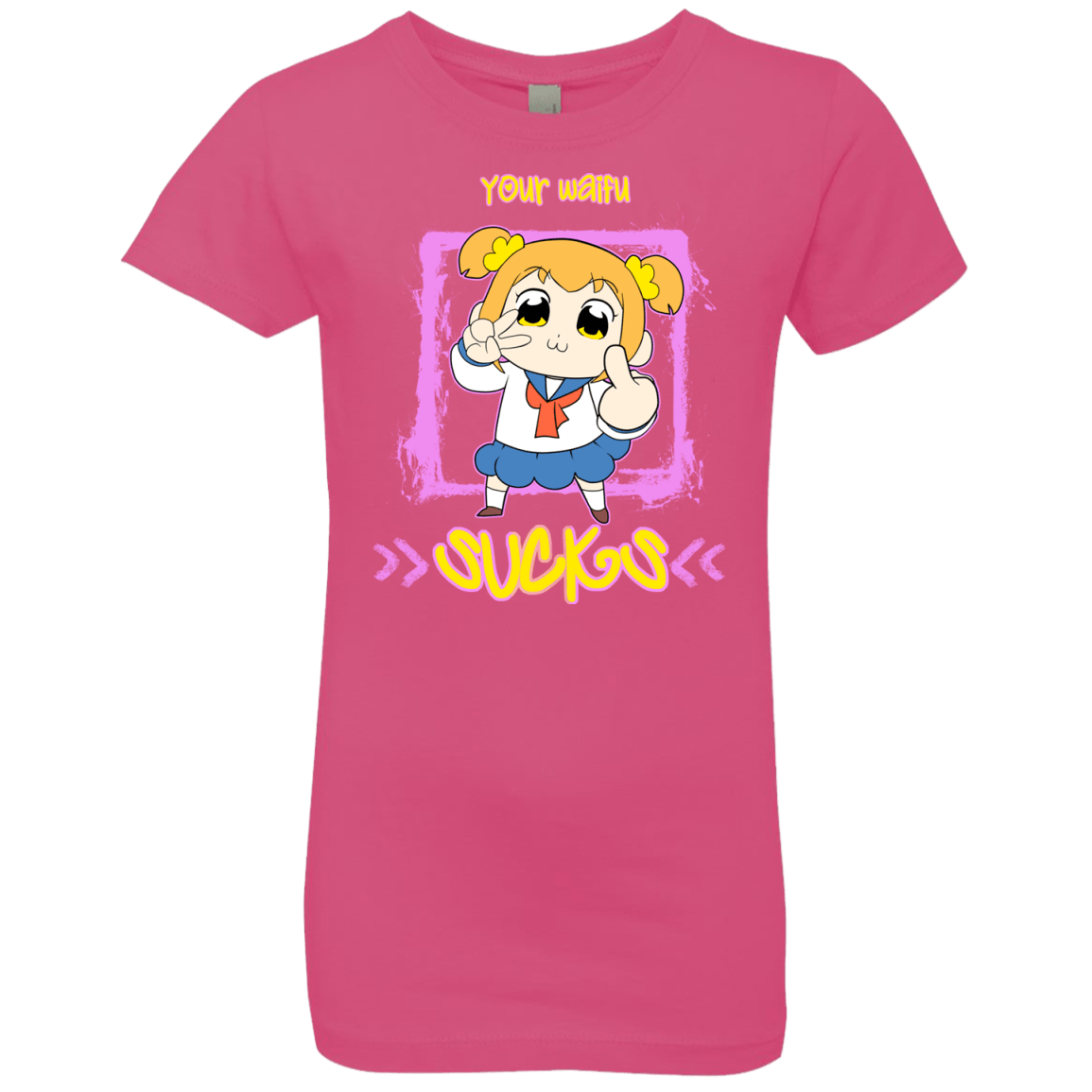 T-Shirts Hot Pink / YXS Your Waifu Girls Premium T-Shirt