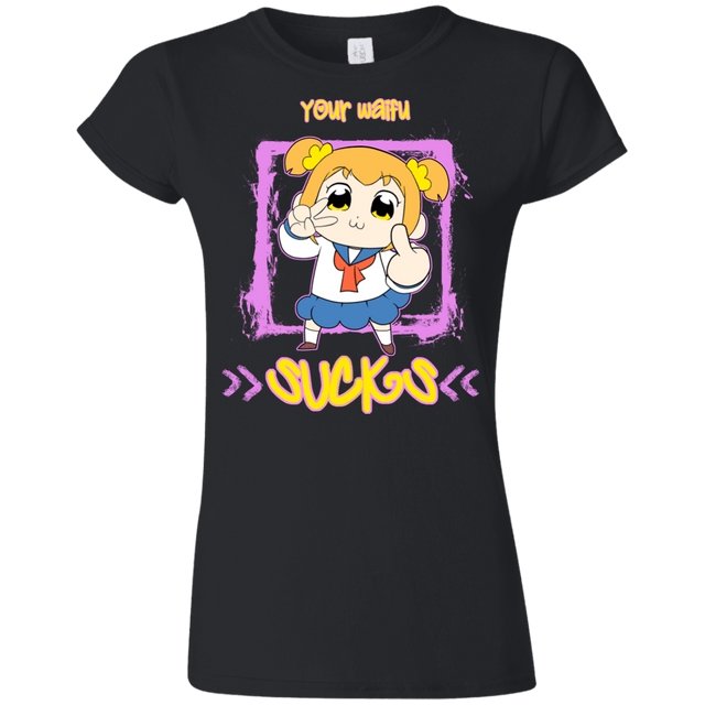 T-Shirts Black / S Your Waifu Junior Slimmer-Fit T-Shirt