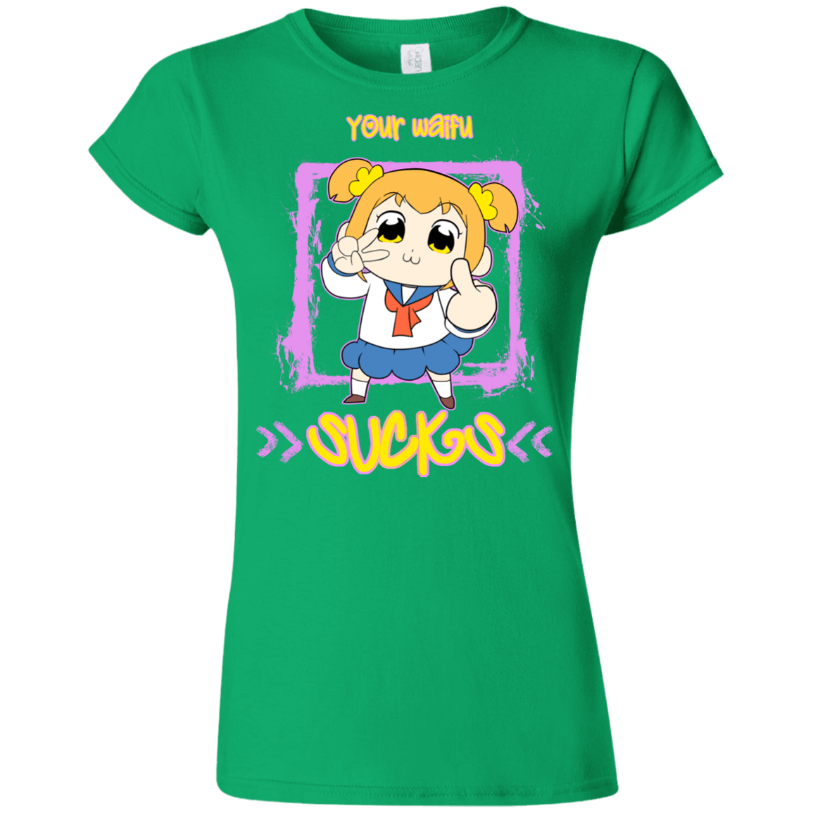 T-Shirts Irish Green / S Your Waifu Junior Slimmer-Fit T-Shirt