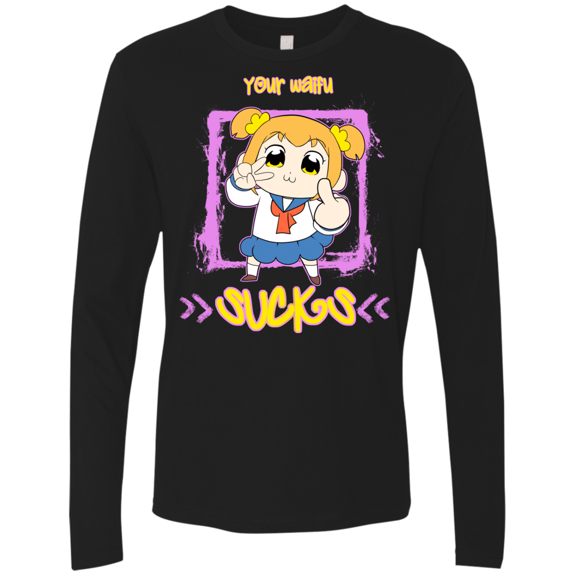 T-Shirts Black / S Your Waifu Men's Premium Long Sleeve