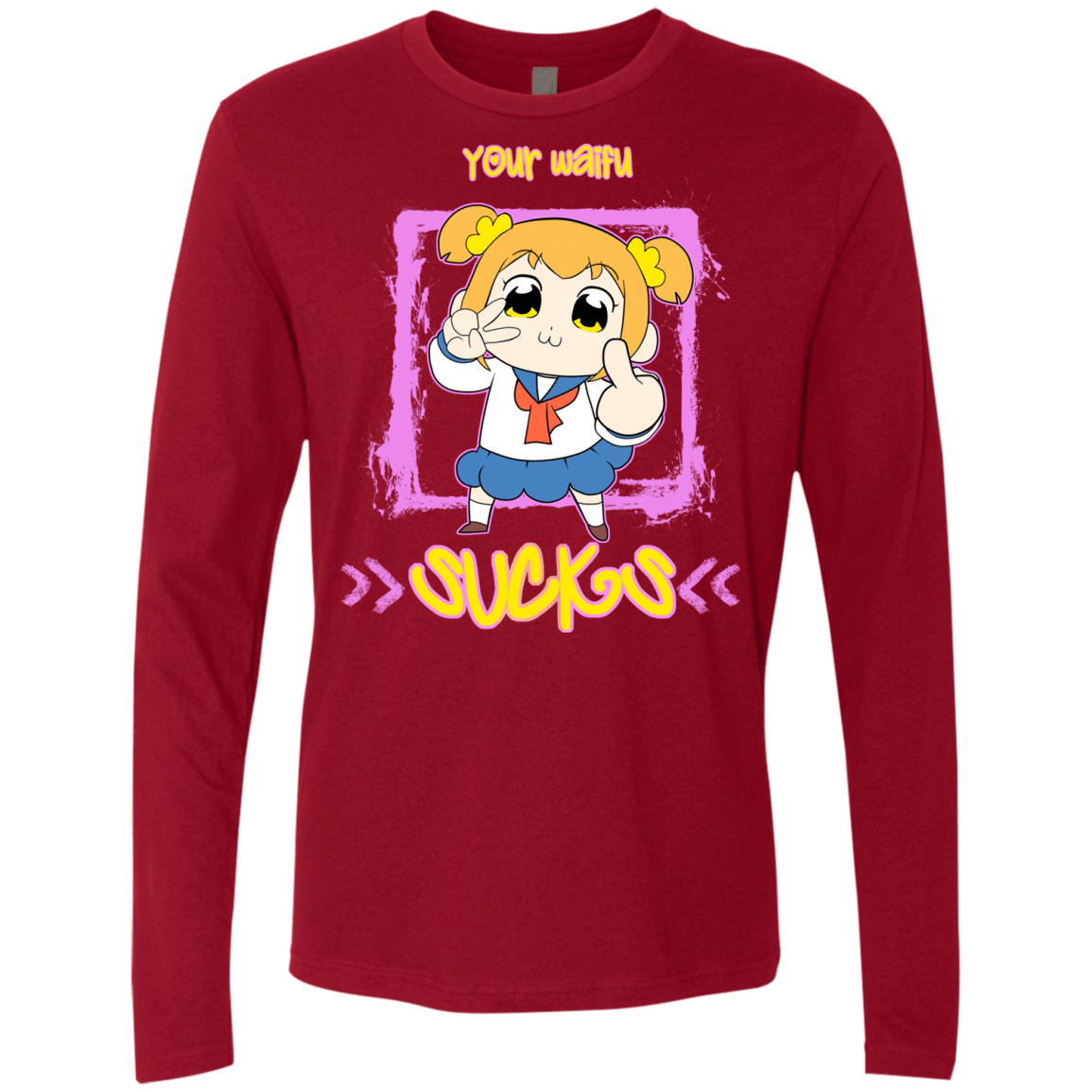 T-Shirts Cardinal / S Your Waifu Men's Premium Long Sleeve