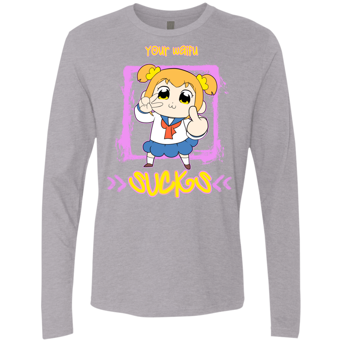 T-Shirts Heather Grey / S Your Waifu Men's Premium Long Sleeve