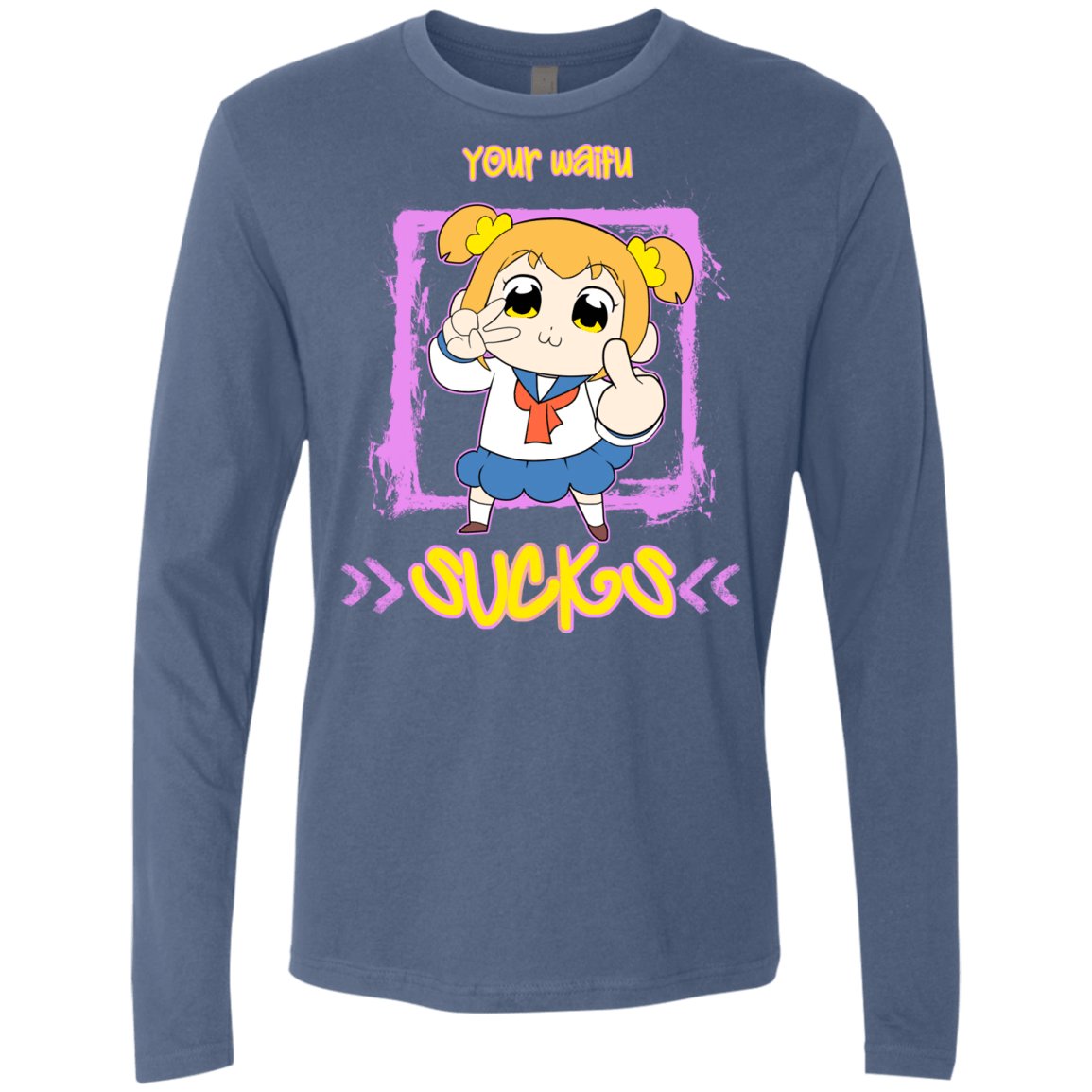 T-Shirts Indigo / S Your Waifu Men's Premium Long Sleeve