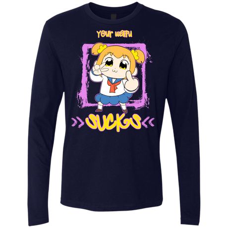 T-Shirts Midnight Navy / S Your Waifu Men's Premium Long Sleeve