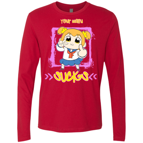 T-Shirts Red / S Your Waifu Men's Premium Long Sleeve