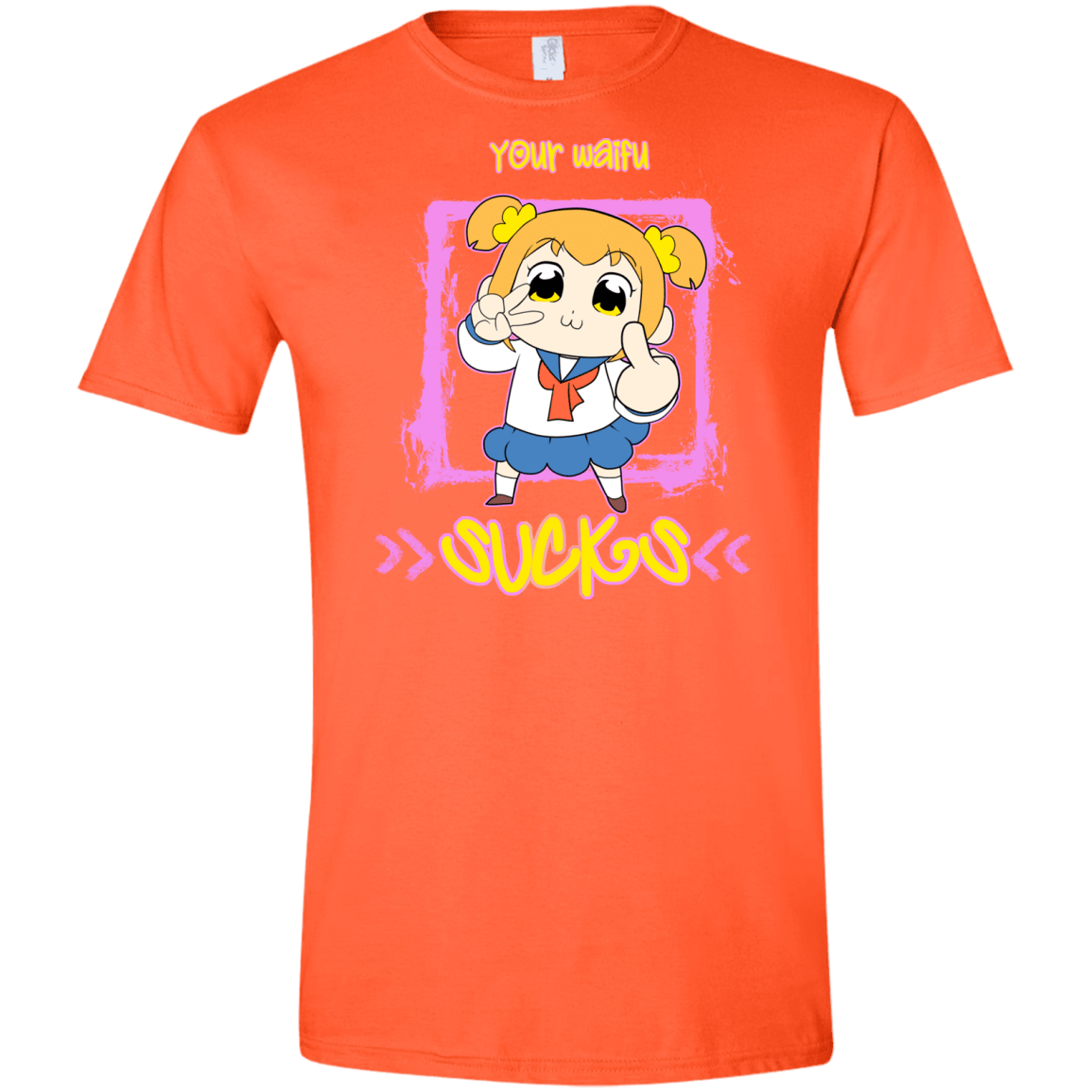 T-Shirts Orange / S Your Waifu Men's Semi-Fitted Softstyle