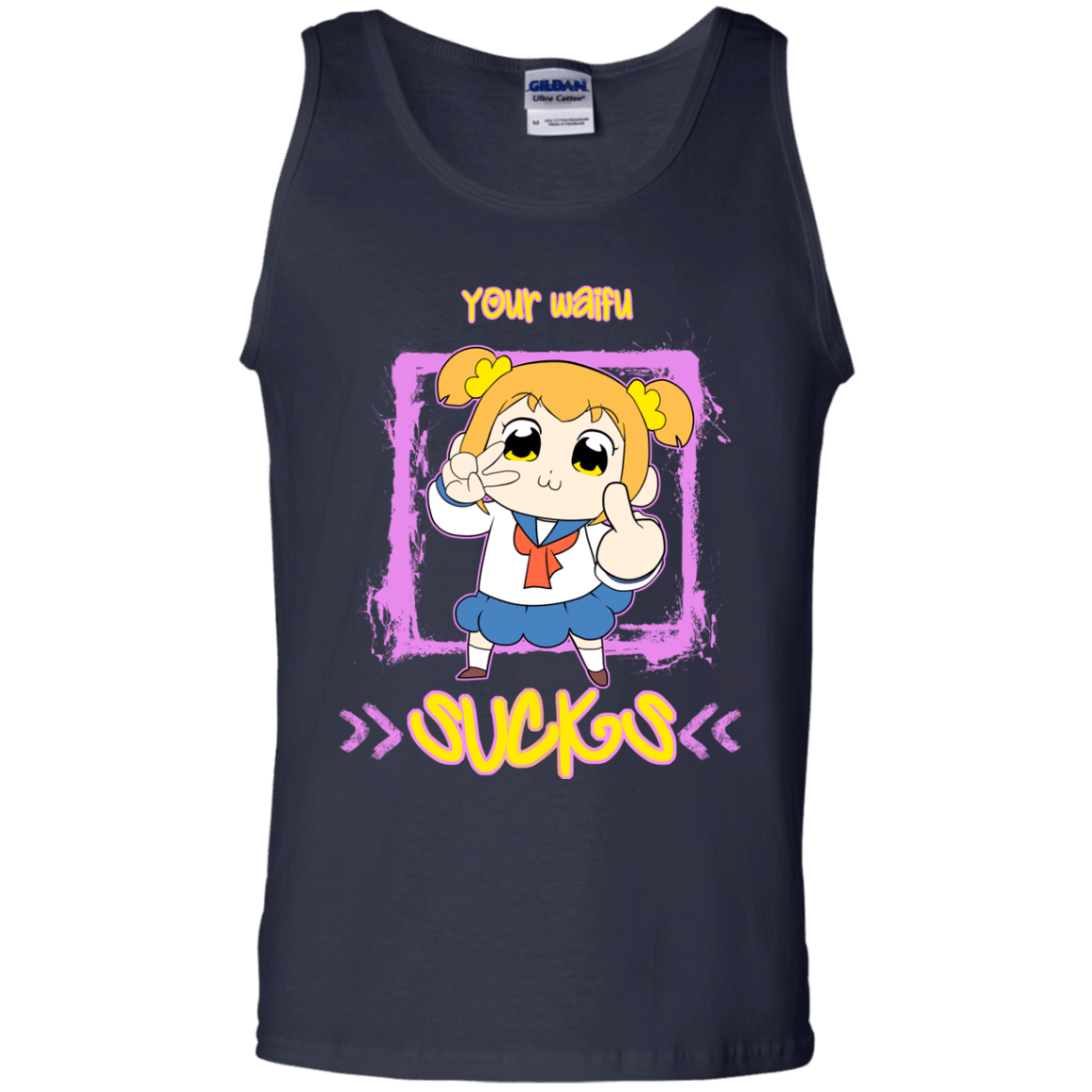 T-Shirts Navy / S Your Waifu Men's Tank Top