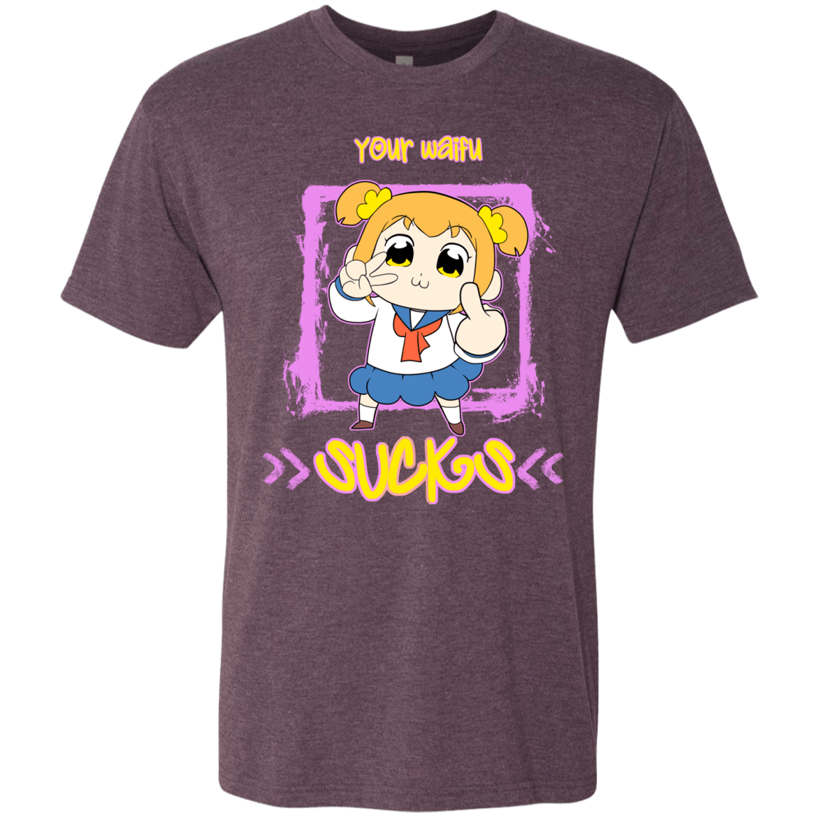 T-Shirts Vintage Purple / S Your Waifu Men's Triblend T-Shirt