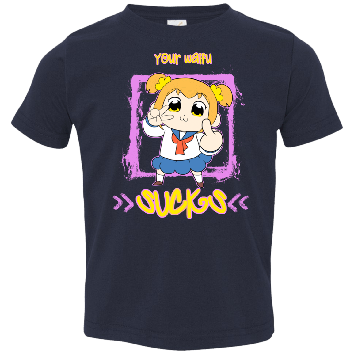 T-Shirts Navy / 2T Your Waifu Toddler Premium T-Shirt