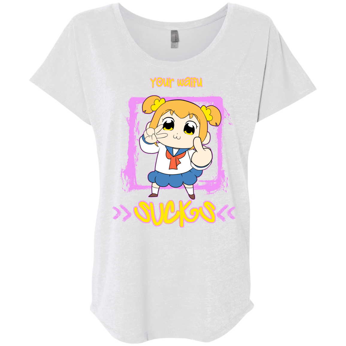 T-Shirts Heather White / X-Small Your Waifu Triblend Dolman Sleeve