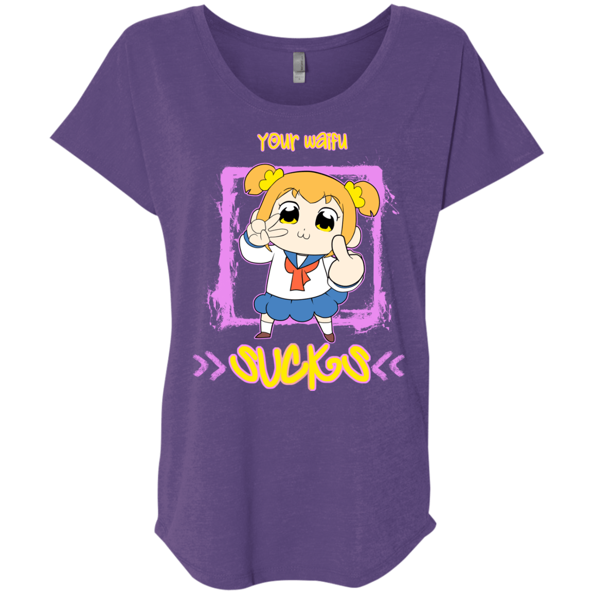 T-Shirts Purple Rush / X-Small Your Waifu Triblend Dolman Sleeve