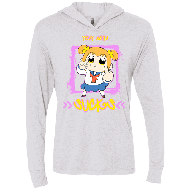 T-Shirts Heather White / X-Small Your Waifu Triblend Long Sleeve Hoodie Tee