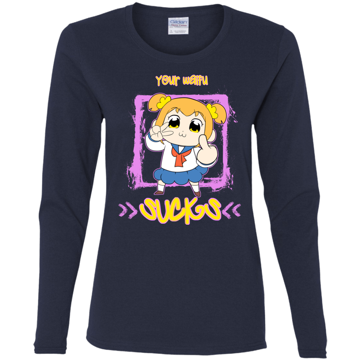 T-Shirts Navy / S Your Waifu Women's Long Sleeve T-Shirt