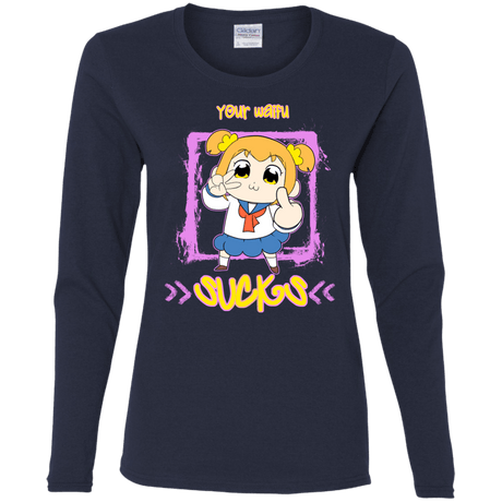 T-Shirts Navy / S Your Waifu Women's Long Sleeve T-Shirt