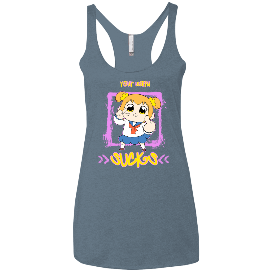 T-Shirts Indigo / X-Small Your Waifu Women's Triblend Racerback Tank