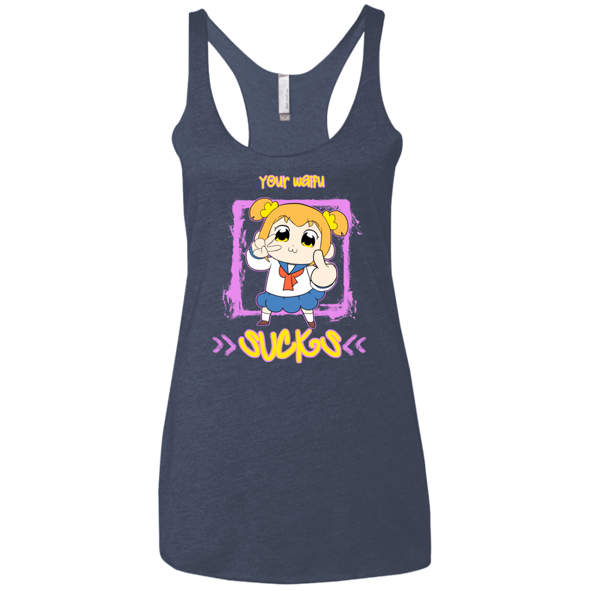 T-Shirts Vintage Navy / X-Small Your Waifu Women's Triblend Racerback Tank